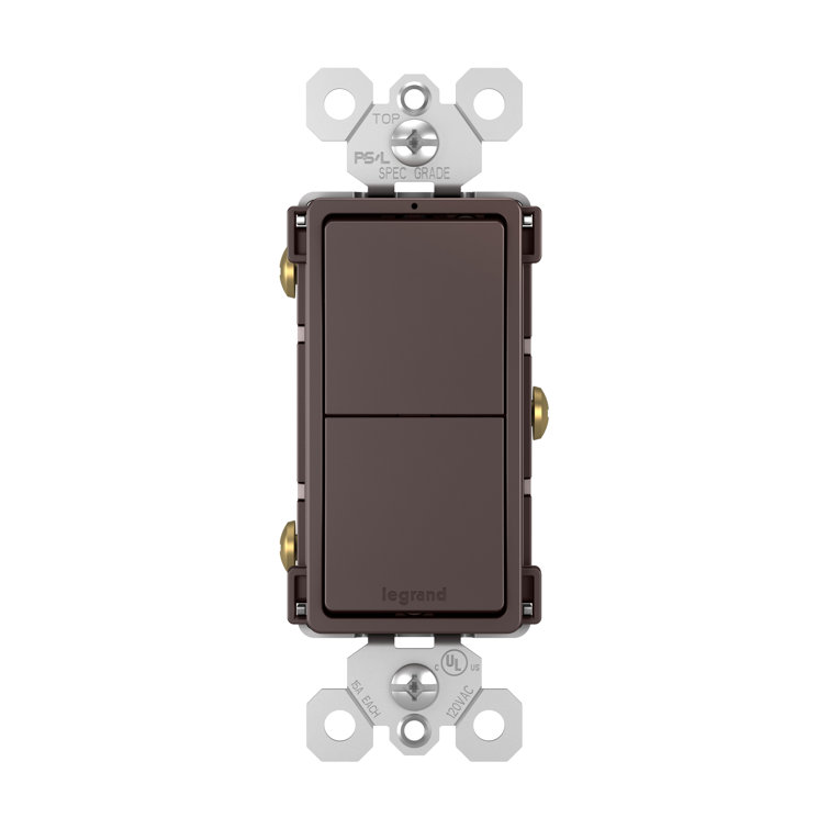 radiant 15 Amp Combination Single Pole/Single Pole Rocker Light Switch