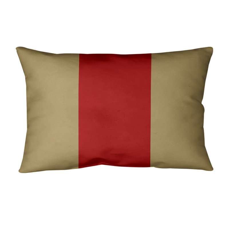 Housse de coussin lombaire Atlanta, San Francisco, Brun clair / Rouge