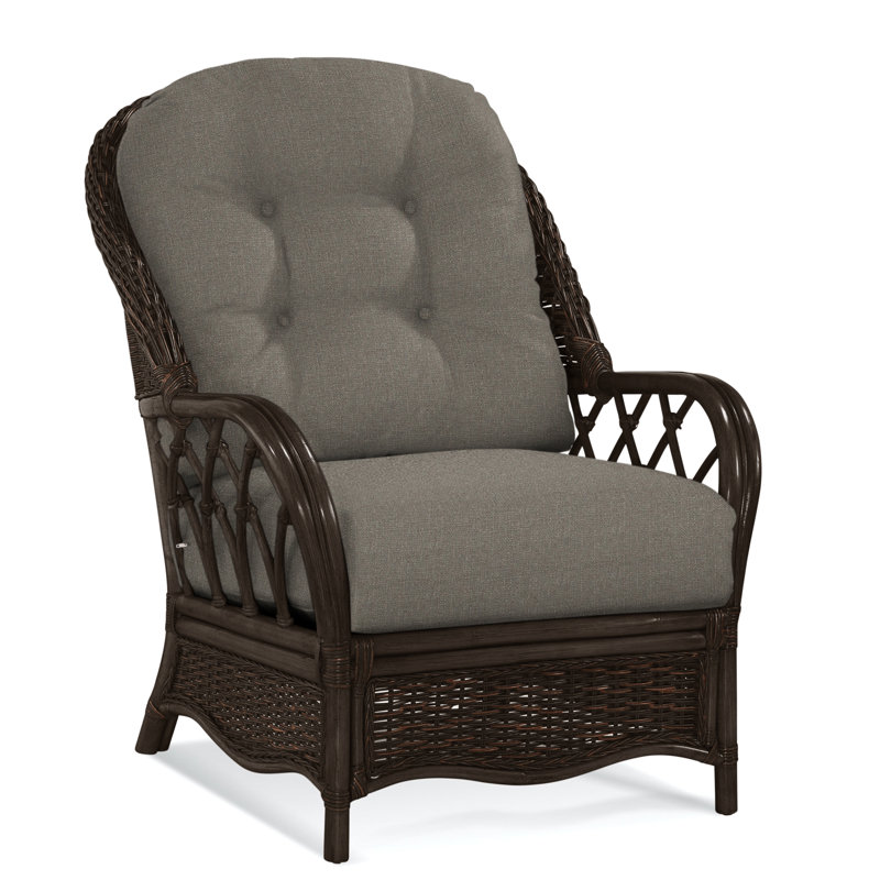 Chaise avec accoudoirs en rotin Everglade, Performance gris sucre; 0863-84, Café