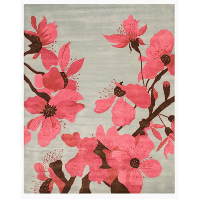 Tapis floral en laine touffeté à la main Aloa