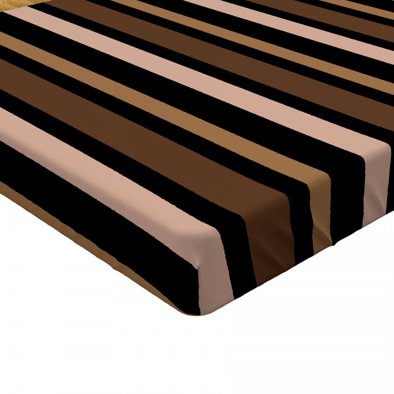 Microfiber Striped Fitted Sheet, Queen Fitted Sheet