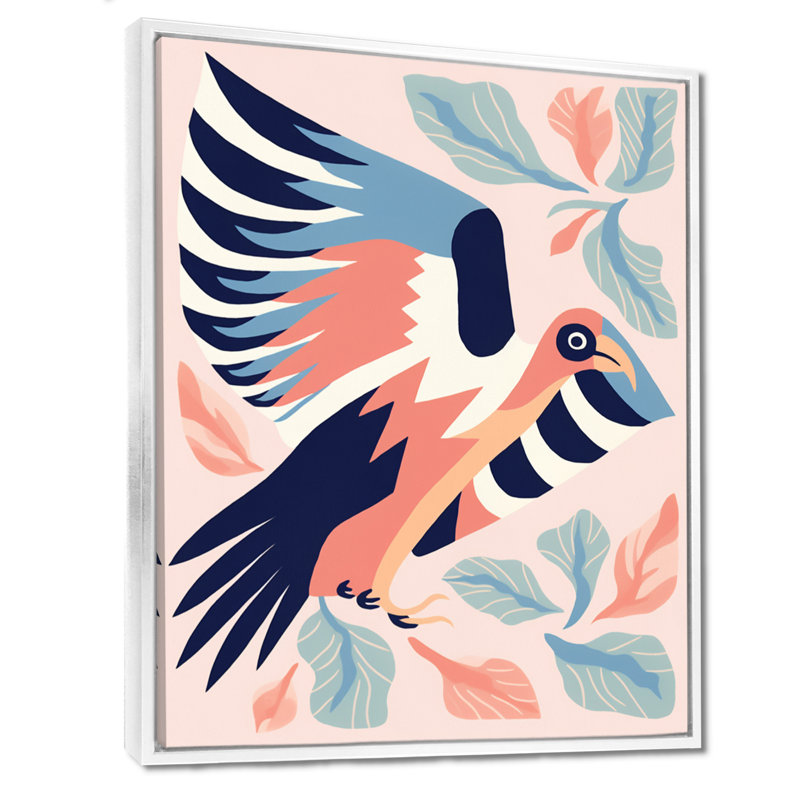 Aigle rétro, reproduction d'art mural, H 32 po x l 16 po x P 1 po, Toile avec cadre blanc