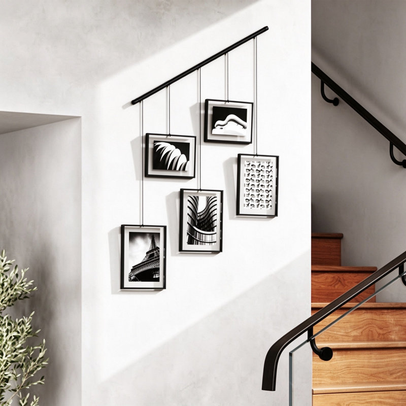 5-Opening Adjustable Metal Wall Mount Picture Frame