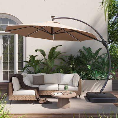 Parasol en porte-à-faux en aluminium 10 pi avec base Kristy Kristy