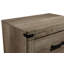 Grande table de chevet contemporaine à deux tiroirs avec structure en bois massif et finition en mélamine rustique pour chambre à coucher
