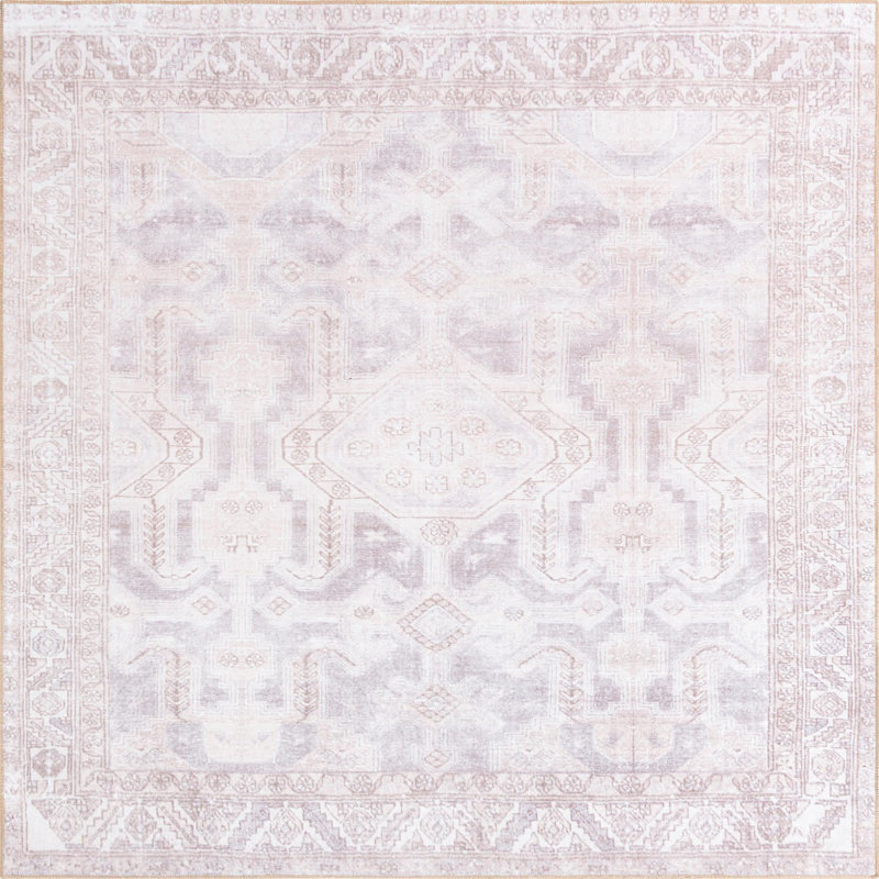 Chenille Geometric Indoor Rug, Square 7'6"