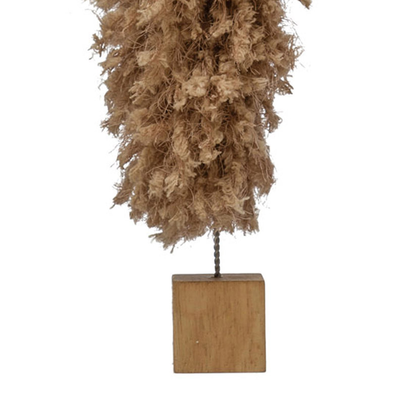 Arbre en tissu avec base en bois, H 10 po x l 2,75 po x P 2,75 po