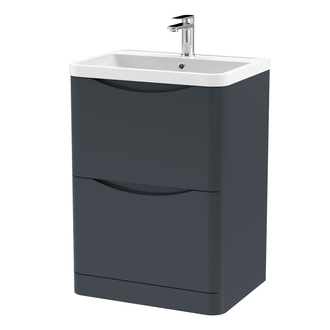 Lunar 600mm Single Bathroom Vanity with Integrated Polymarble Basin