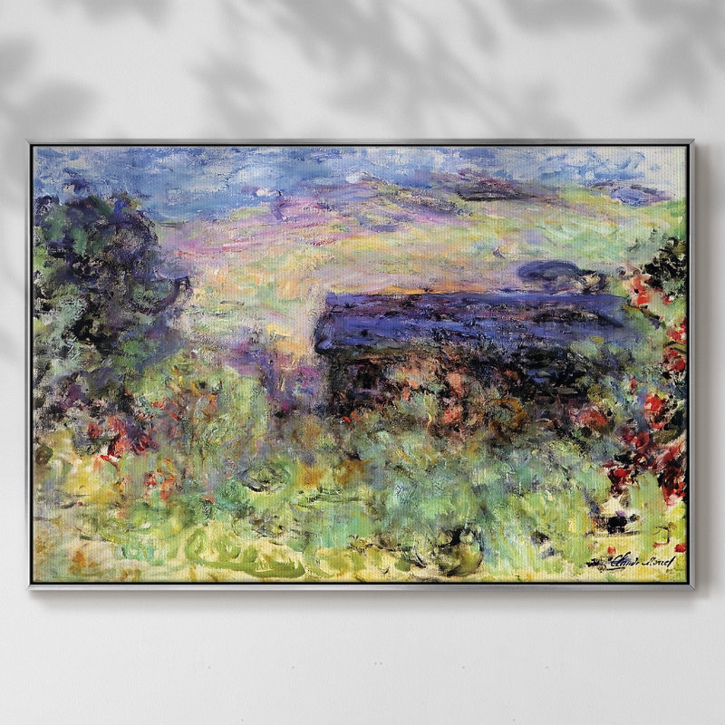 La maison vue à travers les roses, 1825, reproduction d'art sur toile, H 27 po x l 41 po x P 2 po, Argent