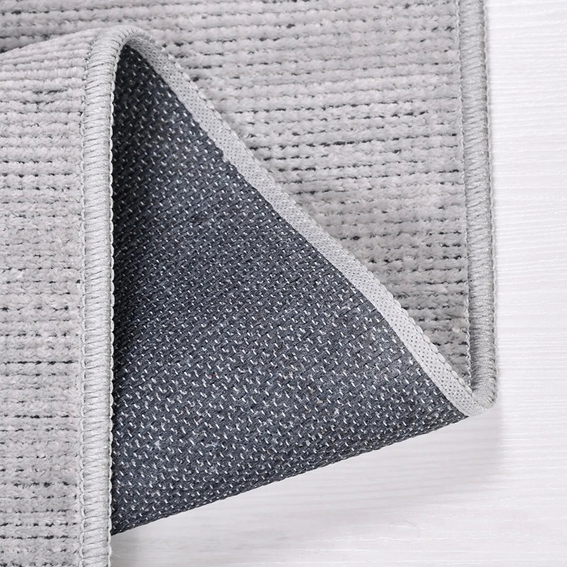 Tapis gris en polyester antidérapant Hanzade facile à nettoyer, 6,5 pi x 9,5 pi