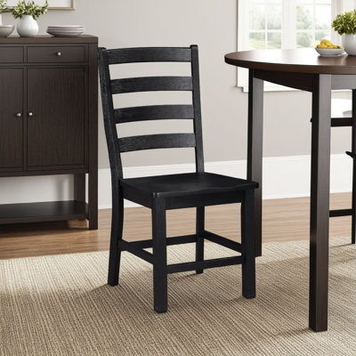 Ensemble de 2 chaises d'appoint Reddy, style campagne, en bois noir