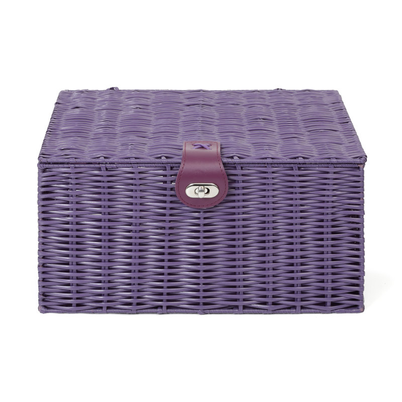 August Grove Decorative Basket, Purple, 18" H x 35.5" W x 28" D