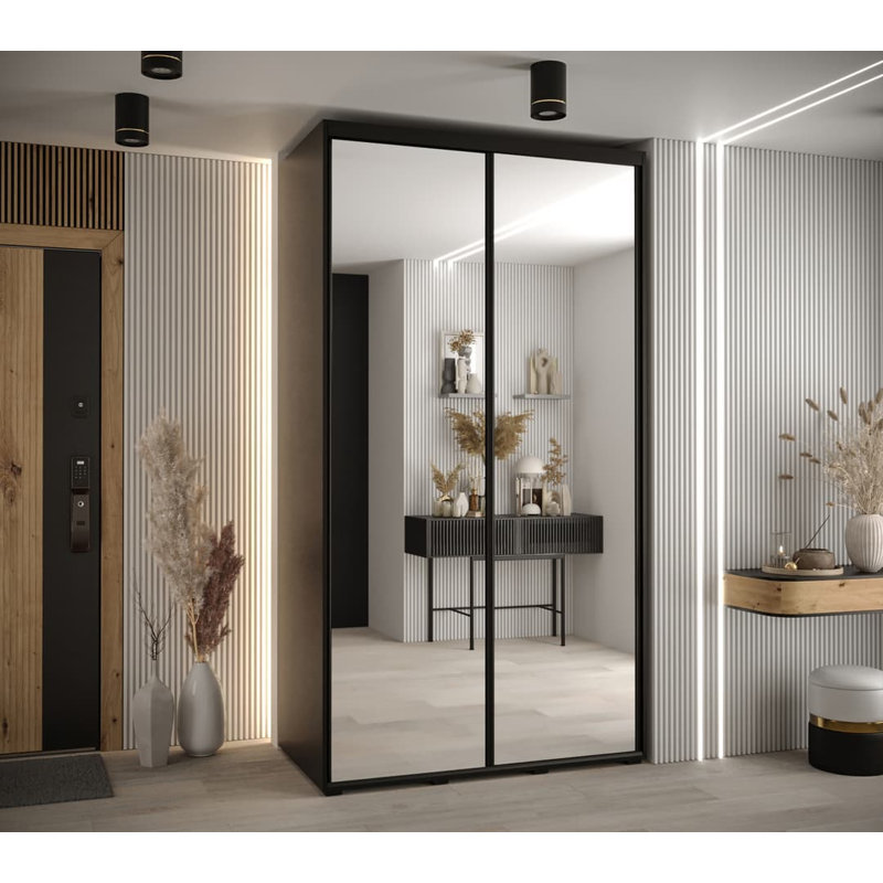 Callisa 2 Door Manufactured Wood Wardrobe, Black