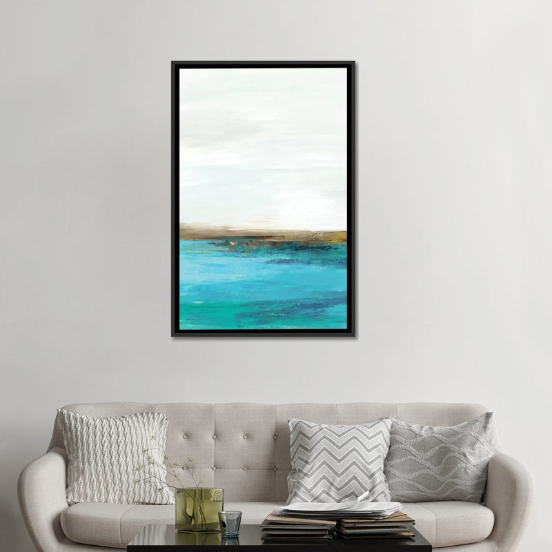 «Pastoral Landscape I», impression sur toile, H 48 po x l 32 po x P 1,5 po, Toile avec cadre noir, Pas de tapis