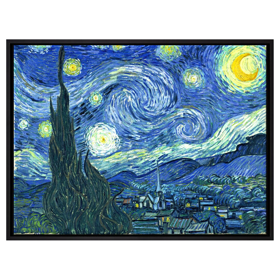 Gerahmter Kunstdruck Leinwandbild Die Sternennacht von Vincent Van Gogh