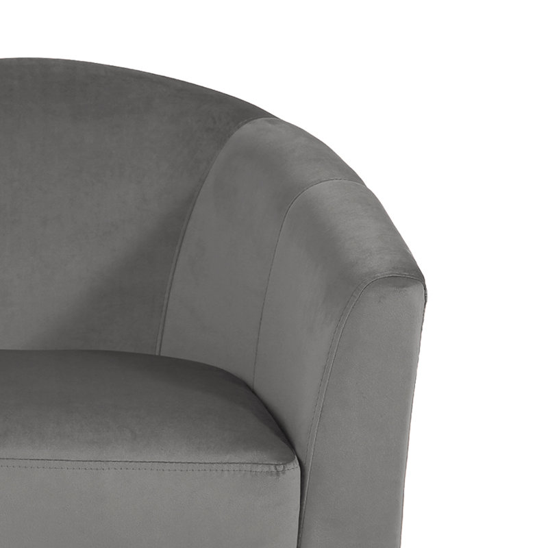 Chaise d'appoint rembourrée en velours pivotant avec dossier incurvé en velours (ensemble de 2), Gris