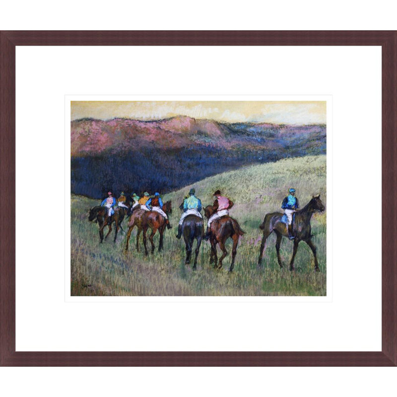 Chevaux de course dans un paysage par Edgar Degas, impression giclée encadrée, H 13,75 po x l 16,23 po