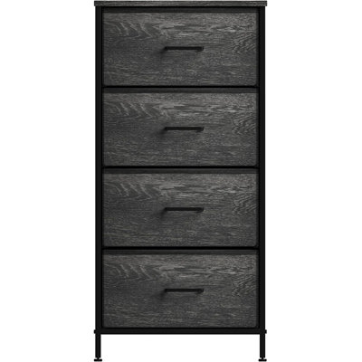 Commode Sorbus avec 4 tiroirs en faux bois - Armoire de rangement pour vêtements