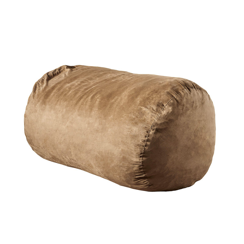 Nest 6.5 Foot Cylindrical Suede Bean Bag, Tuscany