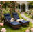 Rolling Outdoor Chairs, 2 Reclining Chaise Lounge Chairs With Cushion-868027142-868027137