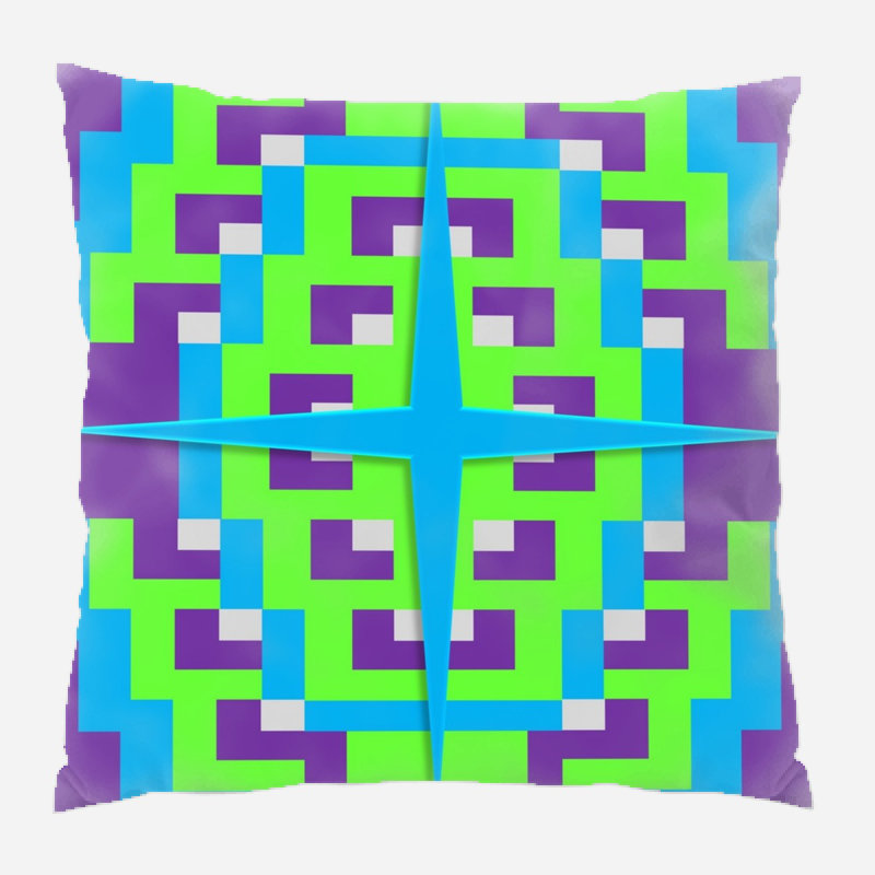 Aztec Geometric Microsuede Reversible Throw Pillow