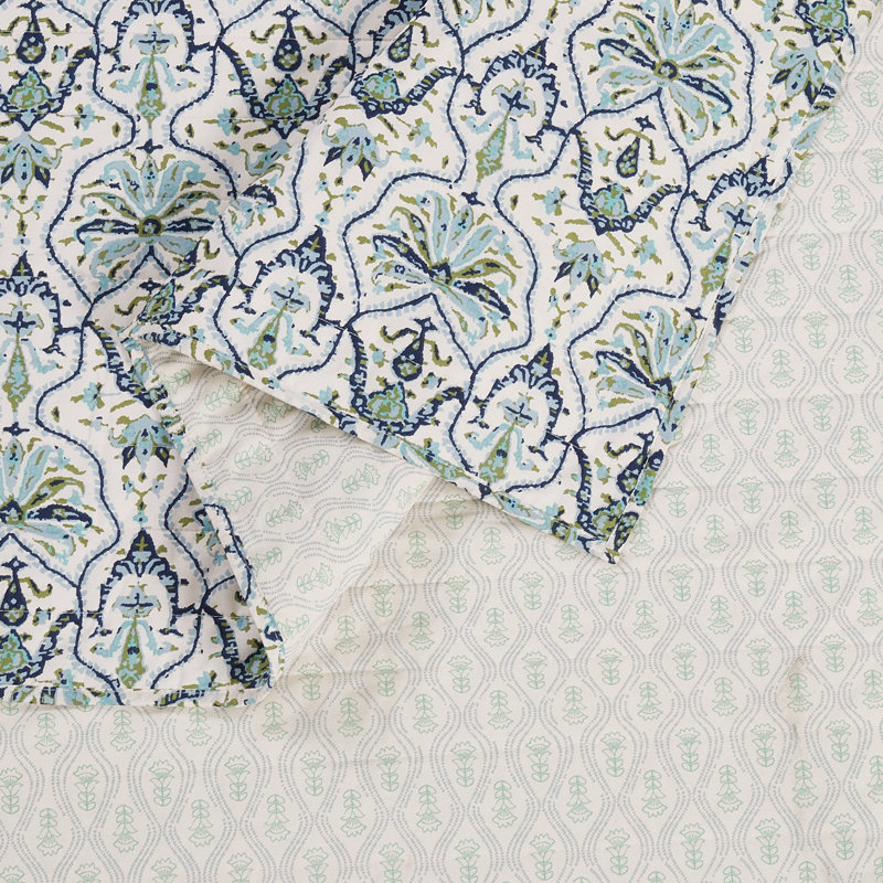 Ensemble de courtepointe réversible en coton 3 pièces Hamilton, King Quilt + 2 King Shams