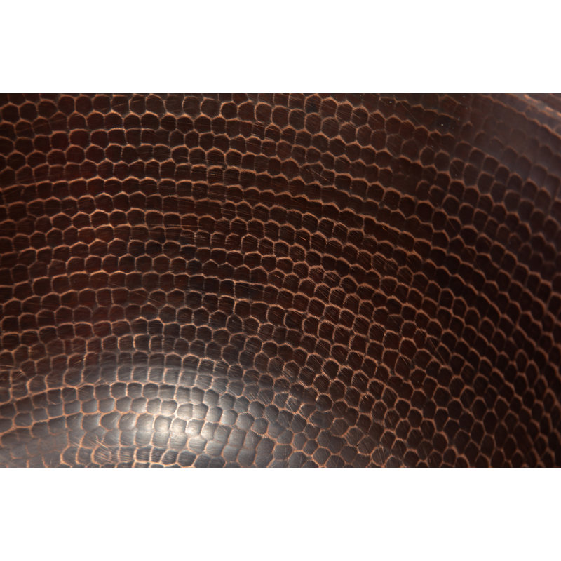 Antique Dark Copper Hammered Circular Bathroom Sink