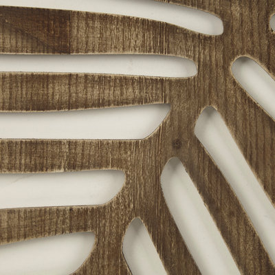 Décoration murale bicolore 16 x 32 po Birch Palms, de 2 panneaux contrastants avec ornement feuille