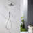 Modern 10" Wall Mounted Rainfall Shower System With Handheld Shower, Rotatable Shower-129178242