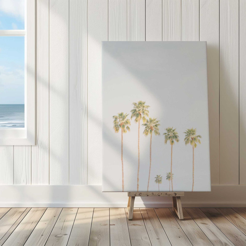 Impression sur toile Palm Tree Symphony, dans un cadre doré poli, 18 po x 12 po, H 36 po x l 24 po x P 1,25 po, Toile tendue
