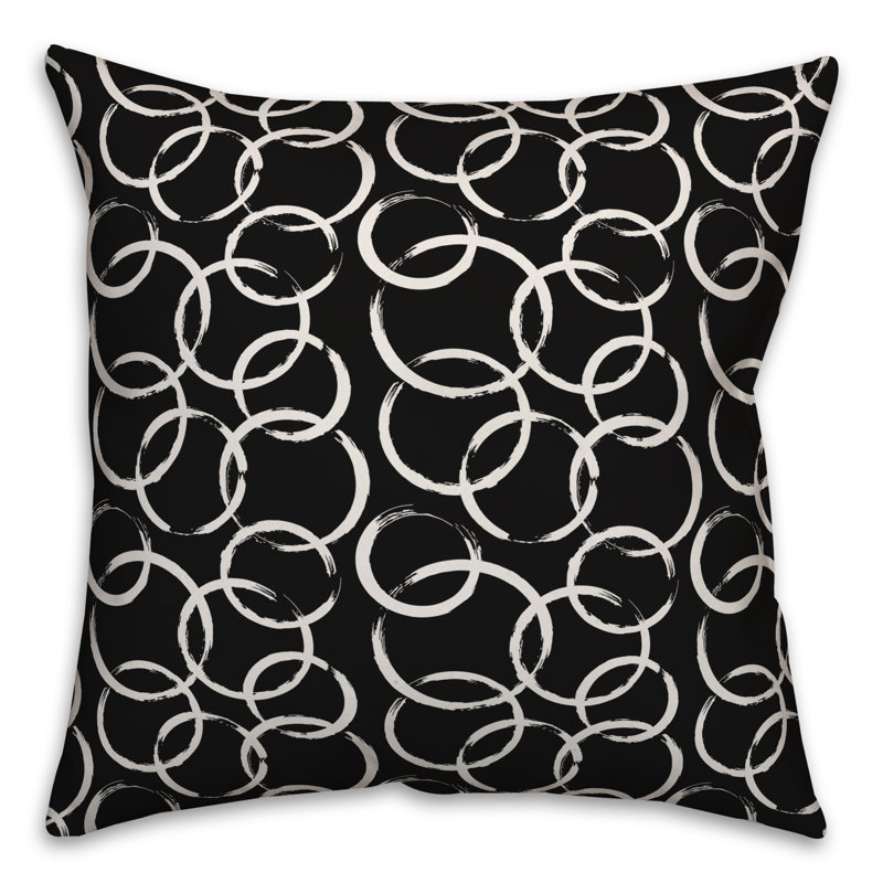 Geometric Throw Pillow, 16" x 16", Black/White