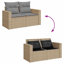  Ensemble de canapé de jardin en rotin PE beige, grand acier thermolaqué