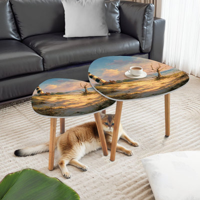 Ensemble de 2 tables basses gigognes Triangle