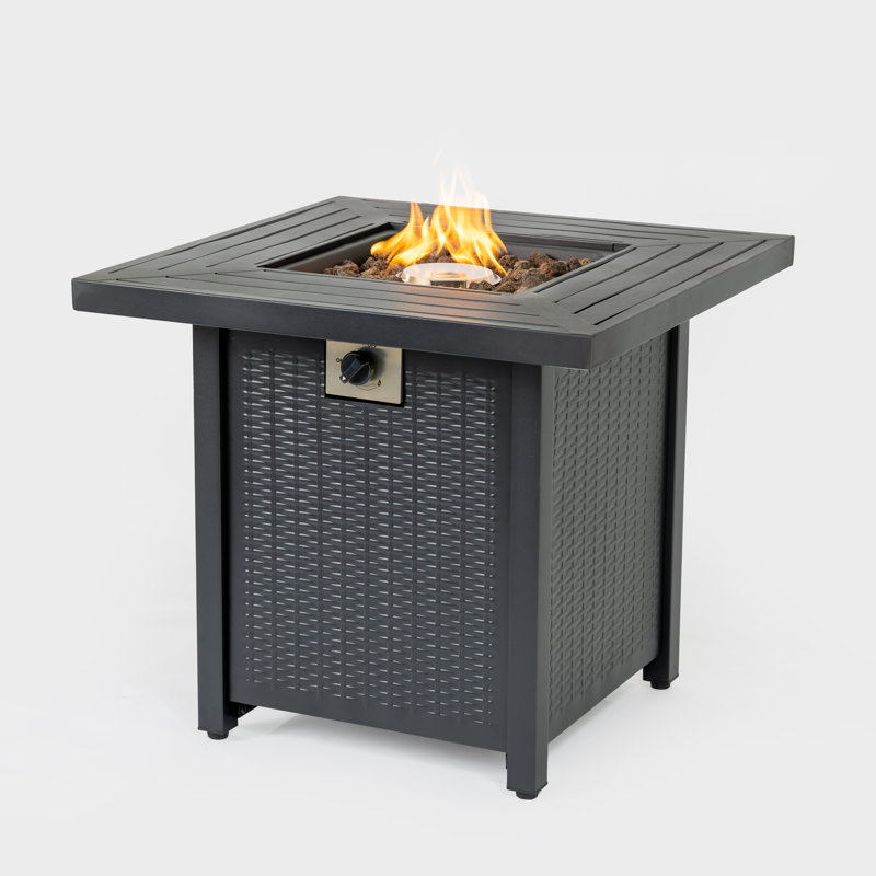 Weakley 50,000BTU Iron Propane Fire Pit Table with Heat Control
