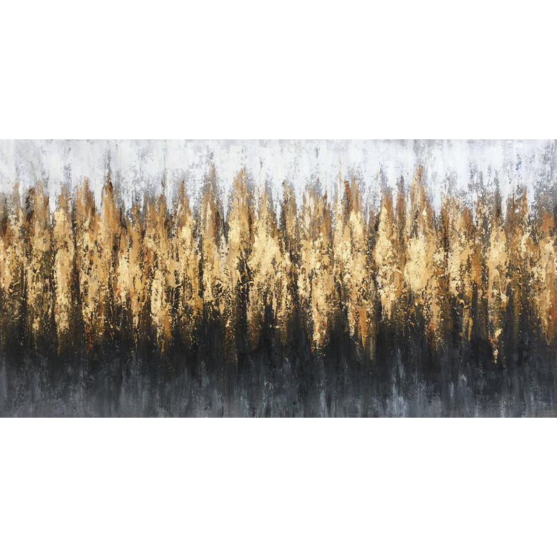 Peinture abstraite sur toile dorée abstraite