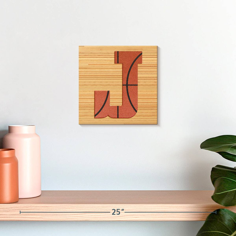 «Basketball J Alphabet» sur toile, H 10 po x l 10 po x P 1,25 po