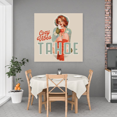 Cozy Vibes Retro Vintage Abstract Mountain Winter Wall Art