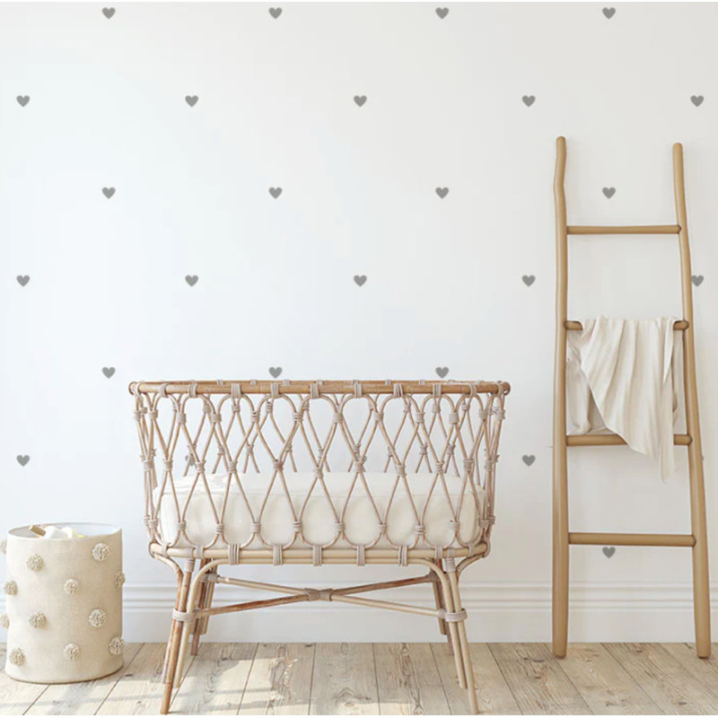 Adhésif décoratif petit coeurs, Gris chaleureux