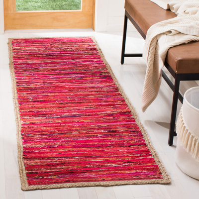 Tapis abstrait en coton et jute tissés à la main Naveen