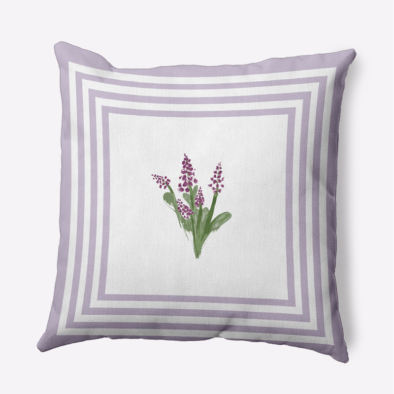 Coussin décoratif à motif de bouquets encadrés PF1627PU33PP2, H 16 po x l 16 po, Carré