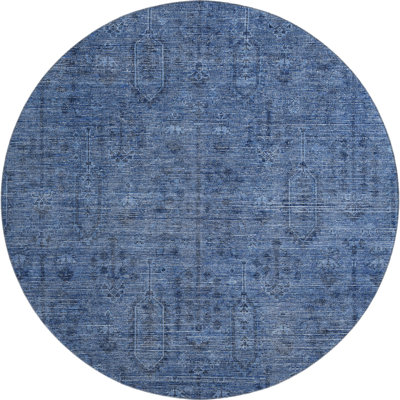 Premium Machine Washable Prisco Navy Rug