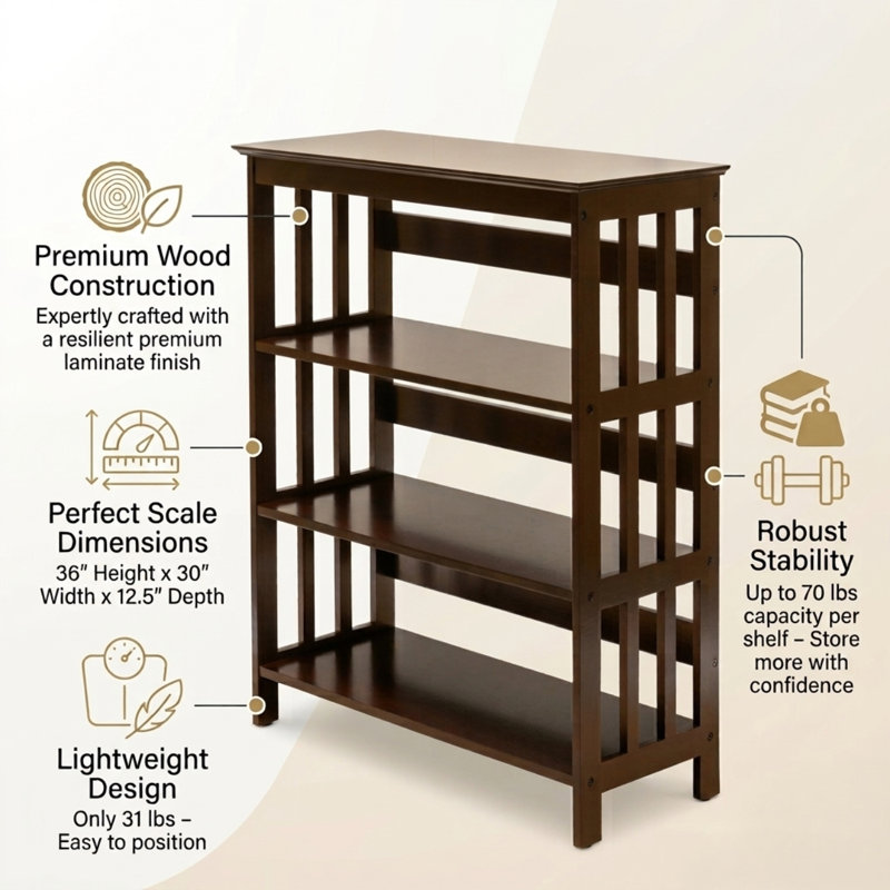 Nicks Bookcase, Espresso