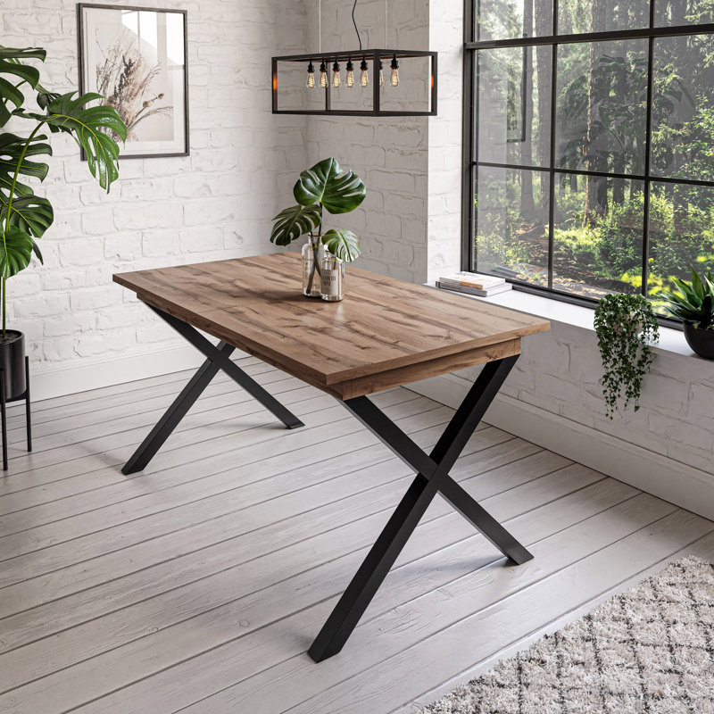 Tirrell Rectangular Restaurant Table, 76cm H x 198cm L x 85cm W, Wotan Oak
