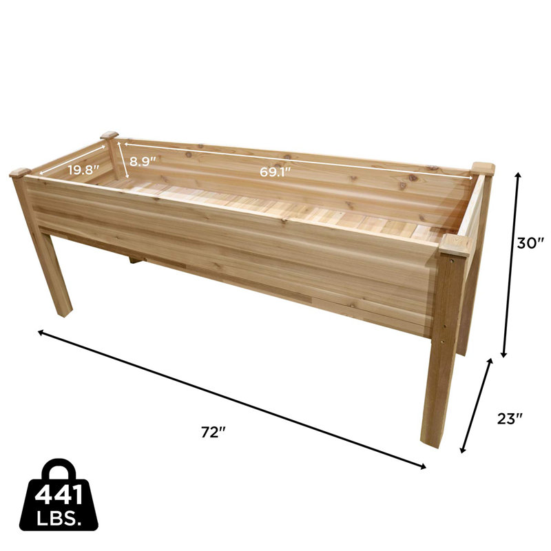 Pot à fleurs surélevé en cèdre Adamo, H 30 po x l 72 po x P 23 po