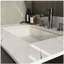 Comptoir de meuble-lavabo en marbre 31 po, comptoir blanc avec trous pré-percés, comptoir de salle de bain avec lavabo central-120102359