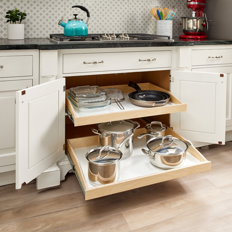 Tablette coulissante sur mesure Slide-A-Shelf, P 22,5 po, Bouleau, L 12 po