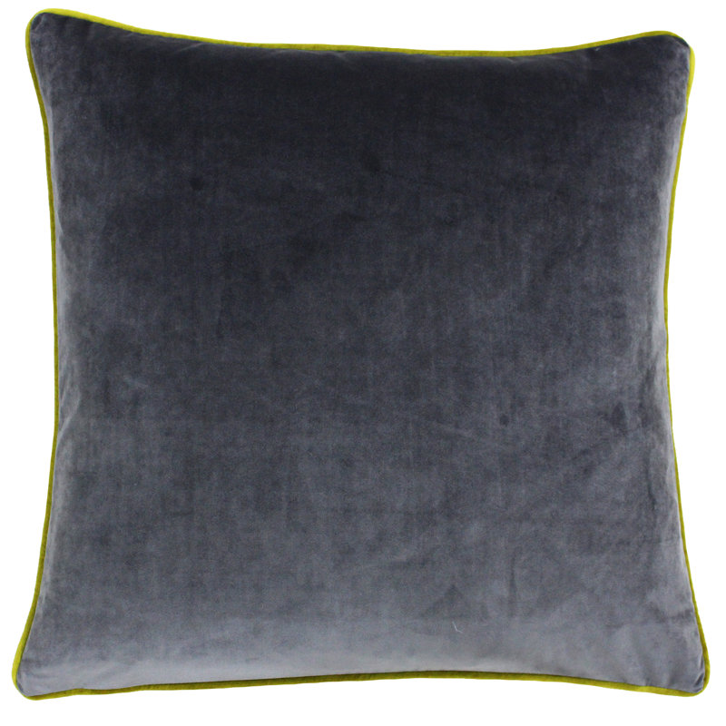 Meridian Square Cushion, Charcoal/Moss