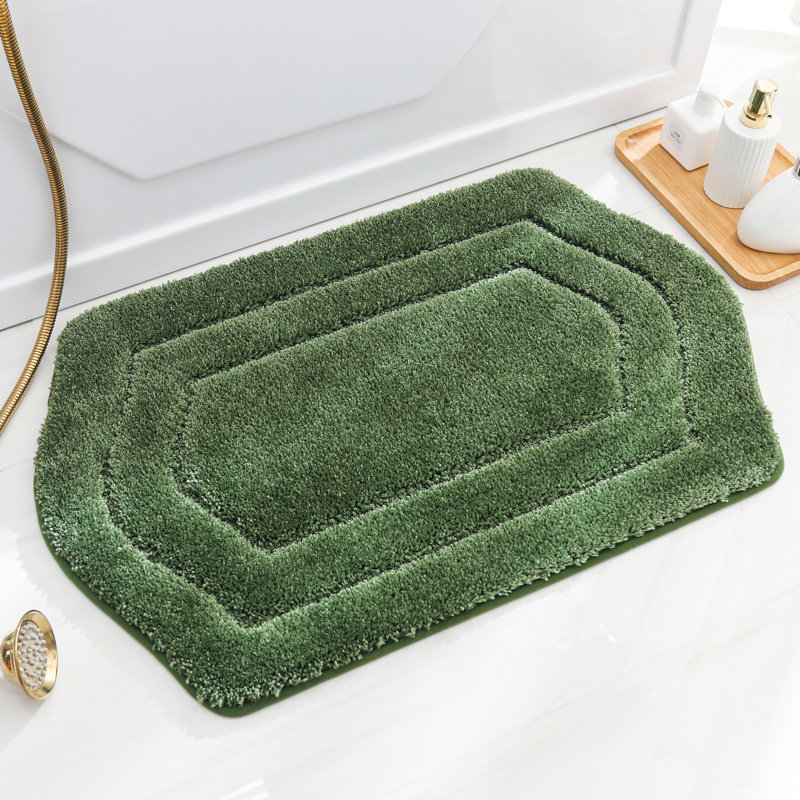 Tapis pour salle de bain Shilynn, Vert, L 20 po x L 32 po