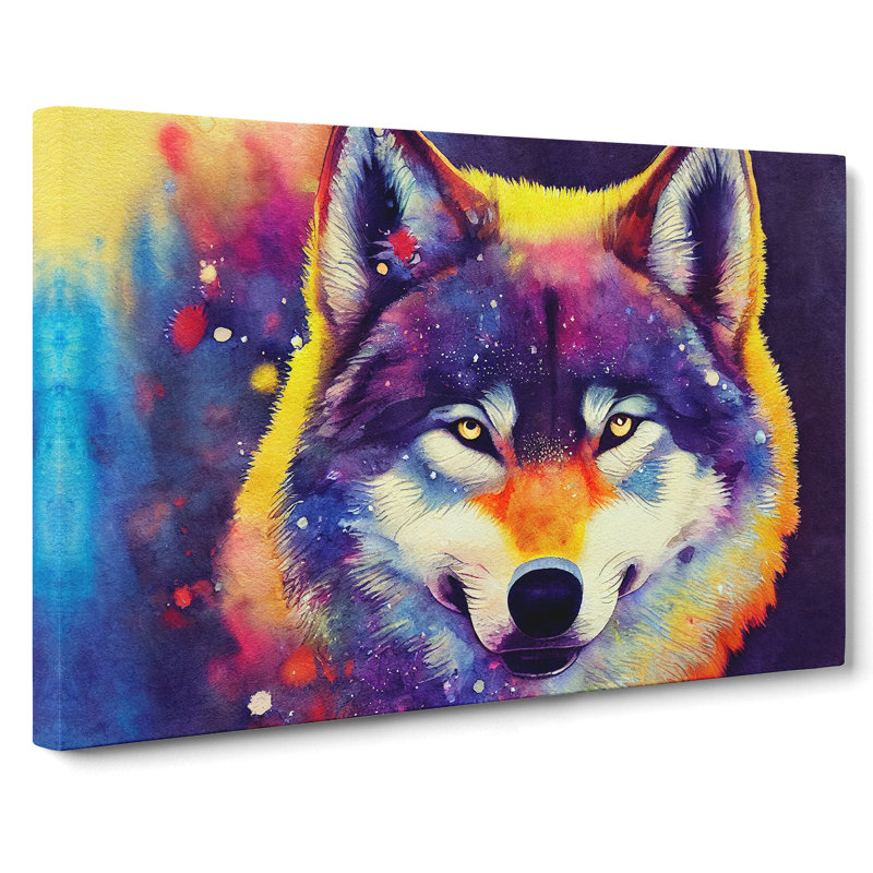 Watercolour Wolf Vol.4 Abstract - Wrapped Canvas