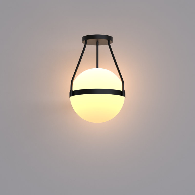 Plafonnier en verre Global, Noir